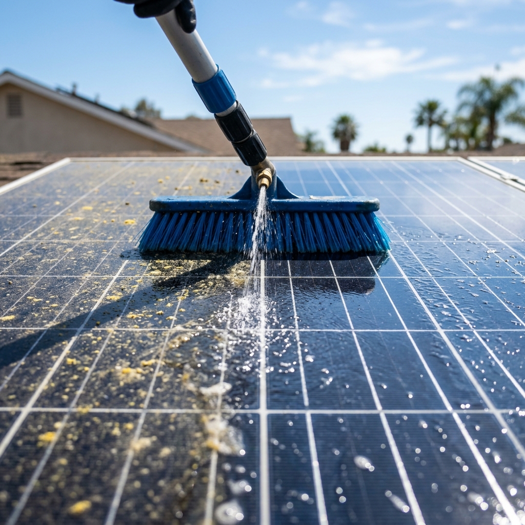 Solar panel cleaning